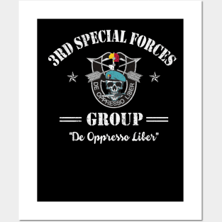 US Army 3rd Special Forces Group Skull De Oppresso Liber SFG - Gift for Veterans Day 4th of July or Patriotic Memorial Day Posters and Art